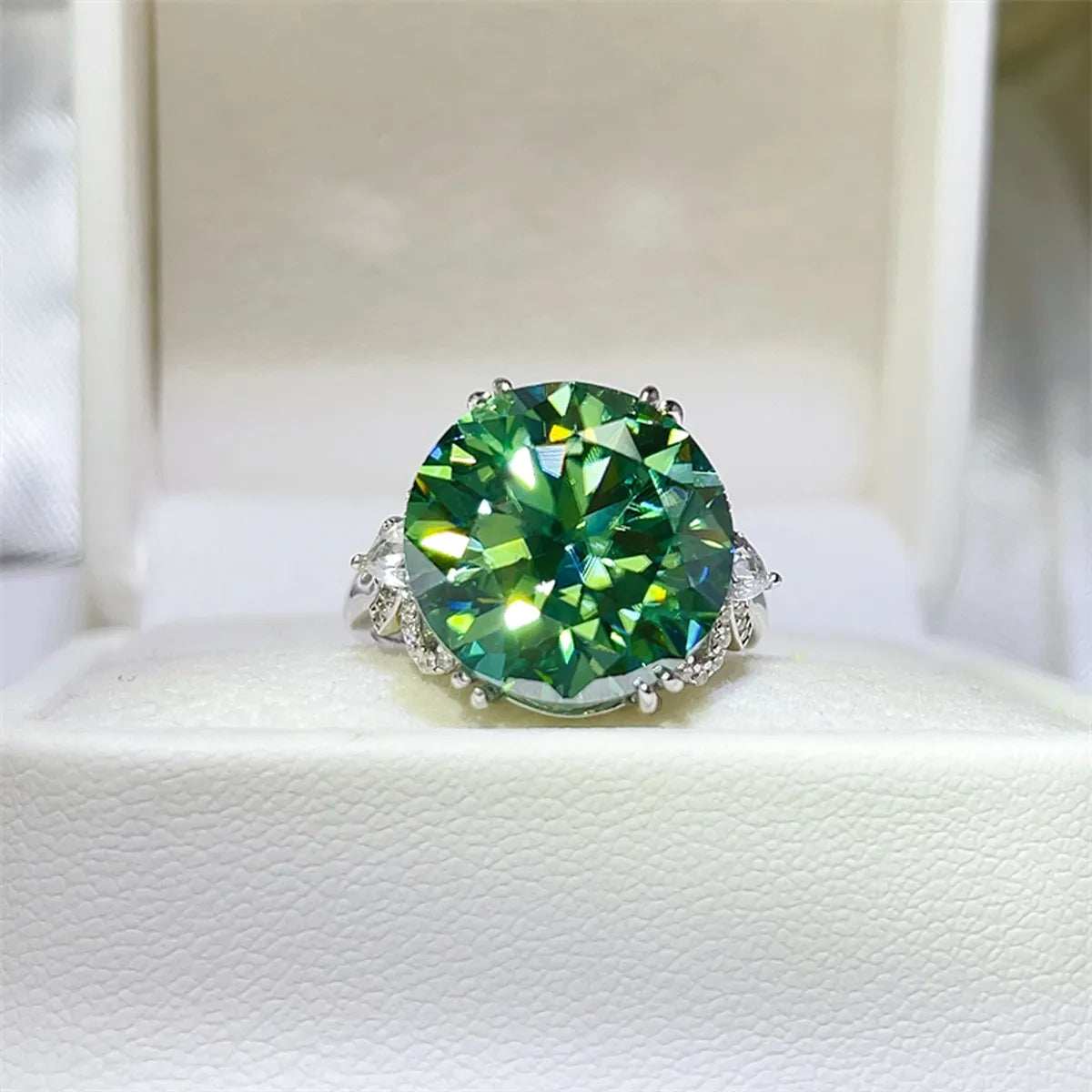 10 Carat Moissanite 925 Sterling Silver Ring - Trendsi - Flyclothing LLC