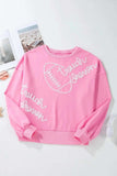 Football & Letter Round Neck Long Sleeve Sweatshirt - Trendsi - Flyclothing LLC