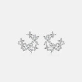 925 Sterling Silver Moissanite Lucky Clover Earrings - Trendsi - Flyclothing LLC