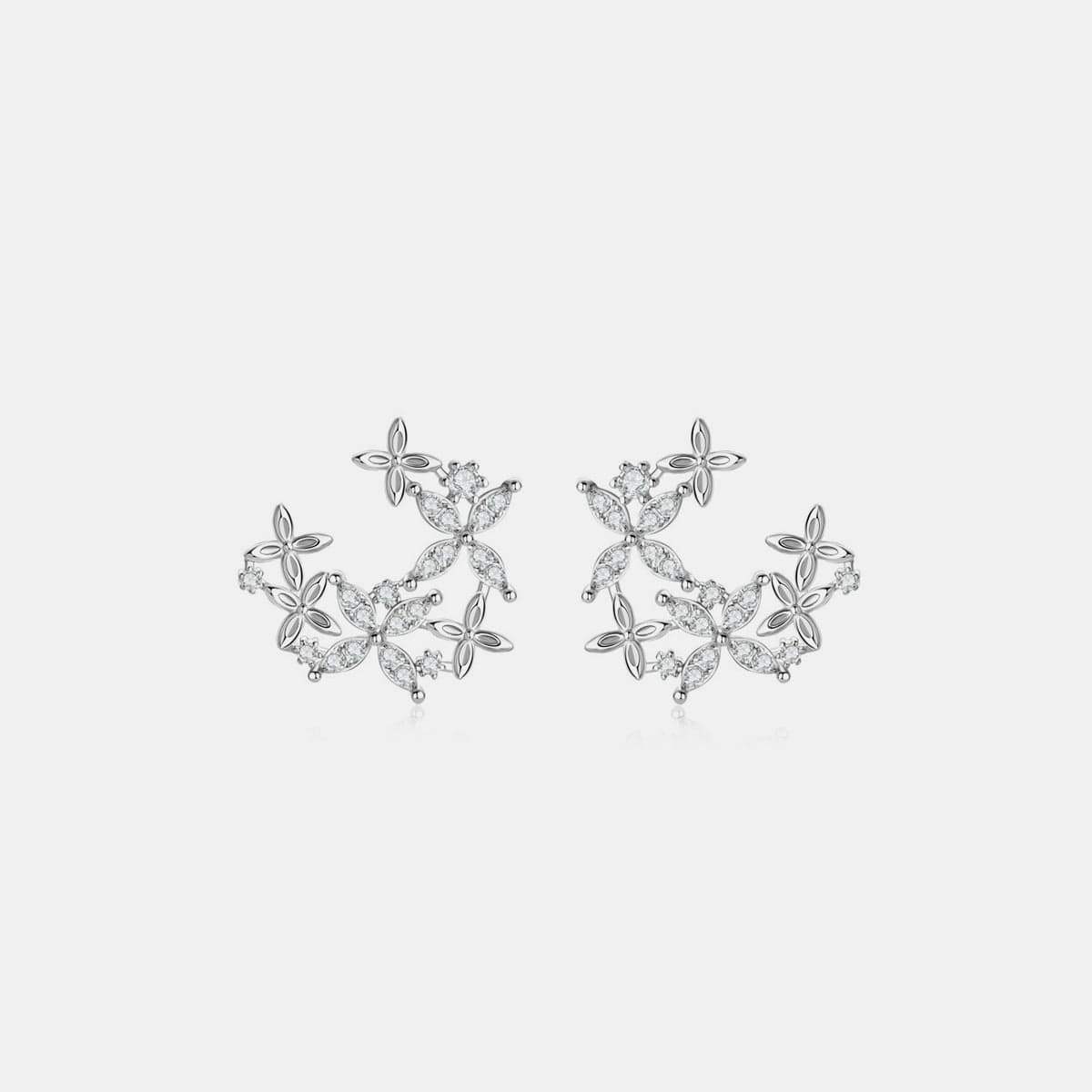 925 Sterling Silver Moissanite Lucky Clover Earrings - Trendsi - Flyclothing LLC