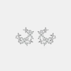 925 Sterling Silver Moissanite Lucky Clover Earrings