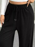 Full Size Drawstring Wide Leg Pants Plus Size - Trendsi - Flyclothing LLC