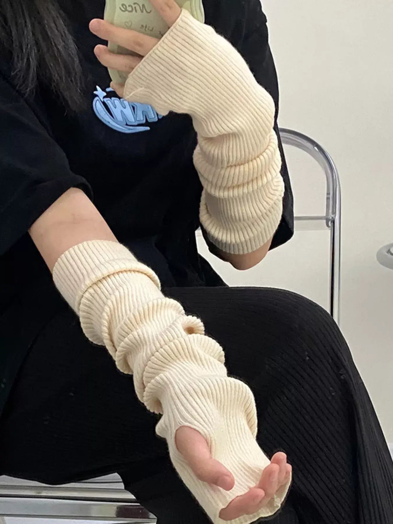 Knitted Arm Warmer Gloves - Trendsi - Flyclothing LLC