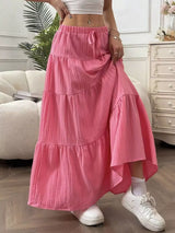 Flowy Tiered Maxi Skirt - Trendsi - Flyclothing LLC