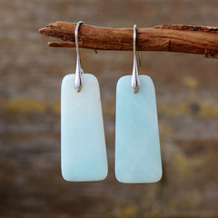 Natural Stone Geometric Shape Earrings - Trendsi