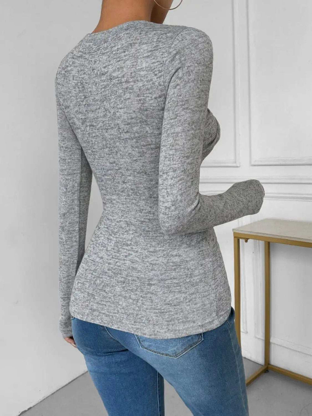Twisted Round Neck Long Sleeve T-Shirt - Trendsi - Flyclothing LLC
