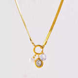 18K Gold-Plated Herringbone Chain Necklace - Trendsi - Flyclothing LLC