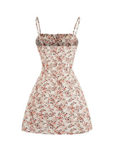 Floral Print Tie Strap Mini Dress - Trendsi - Flyclothing LLC