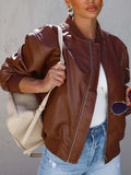 Zip Up Long Sleeve Jacket - Trendsi - Flyclothing LLC