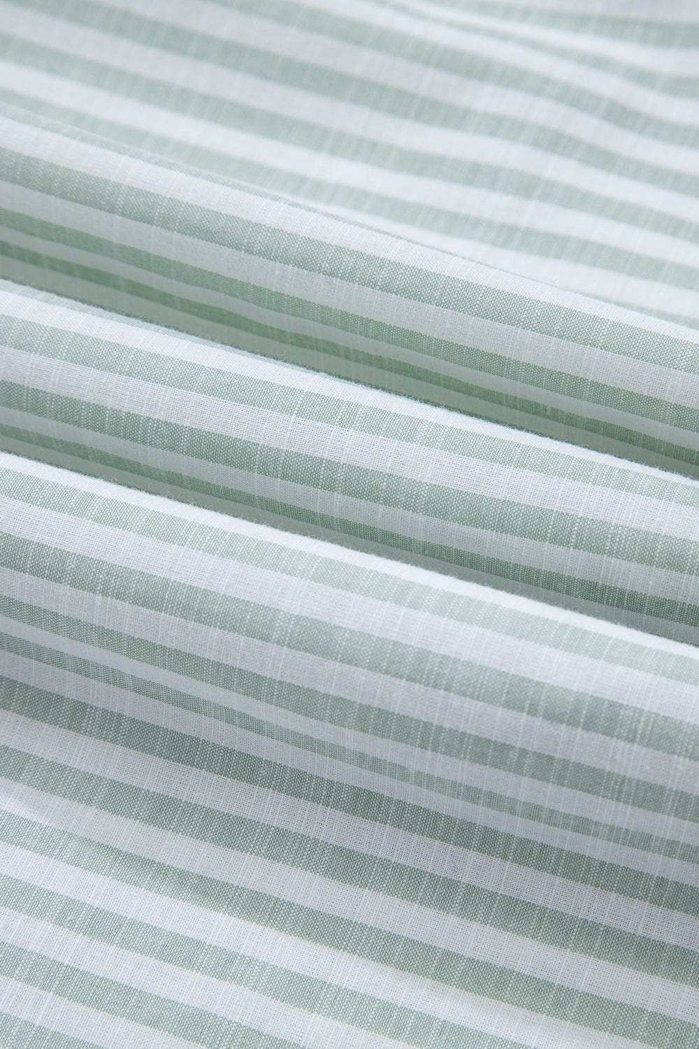 Striped Johnny Collar Long Sleeve Mini Shirt Dress - Trendsi - Flyclothing LLC