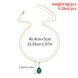 18K Gold-Plated Teardrop Pendant Necklace - Trendsi - Flyclothing LLC
