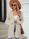 Pocketed Open Front Long Sleeve Cardigan - Trendsi - Flyclothing LLC