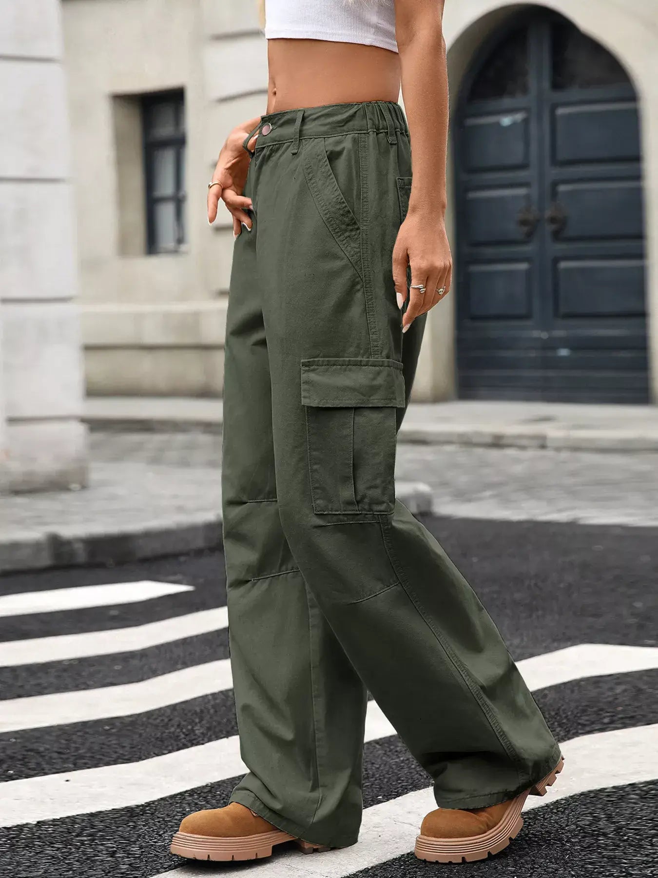 Relaxed Fit Cargo Jeans - Trendsi - Flyclothing LLC