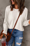 Seam Detail Round Neck Long Sleeve Top - Trendsi - Flyclothing LLC