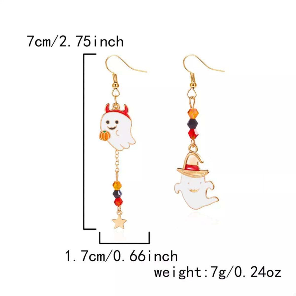 Halloween Ghost Pumpkin Drop Earrings - Trendsi - Flyclothing LLC