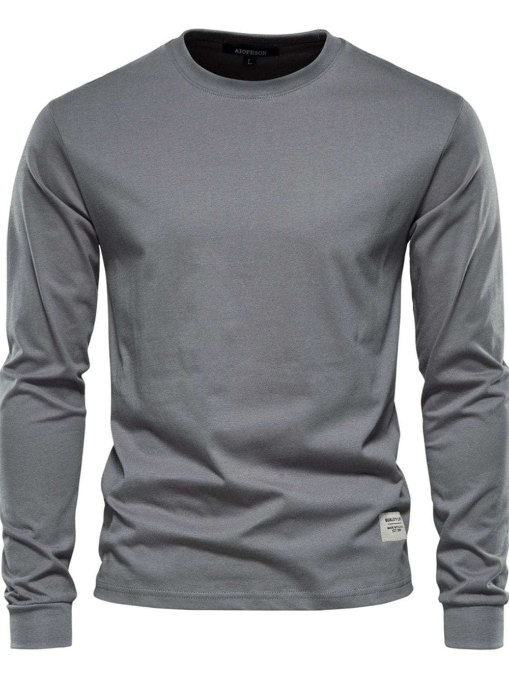 Men's Full Size Round Neck Long Sleeve T-Shirt Plus Size - Trendsi - Flyclothing LLC
