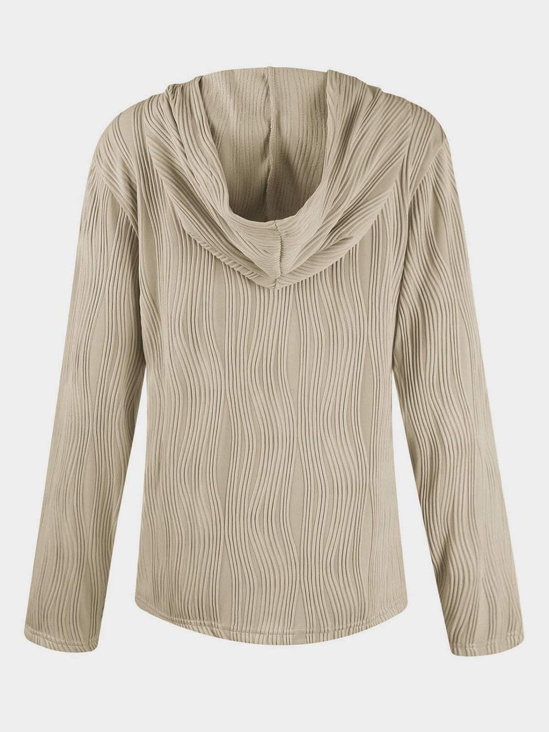 Textured Long Sleeve Hoodie - Trendsi - Flyclothing LLC