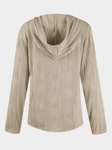 Textured Long Sleeve Hoodie - Trendsi - Flyclothing LLC