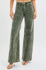 RISEN Full Size High Rise Wide Leg Corduroy Jeans Plus Size - Trendsi - Flyclothing LLC