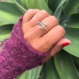 925 Sterling Silver Bead Wrap Ring - Trendsi