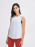 Millennia Cutout Back Round Neck Active Tank - Trendsi - Flyclothing LLC