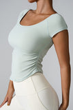Round Neck Short Sleeve Active T-Shirt - Trendsi
