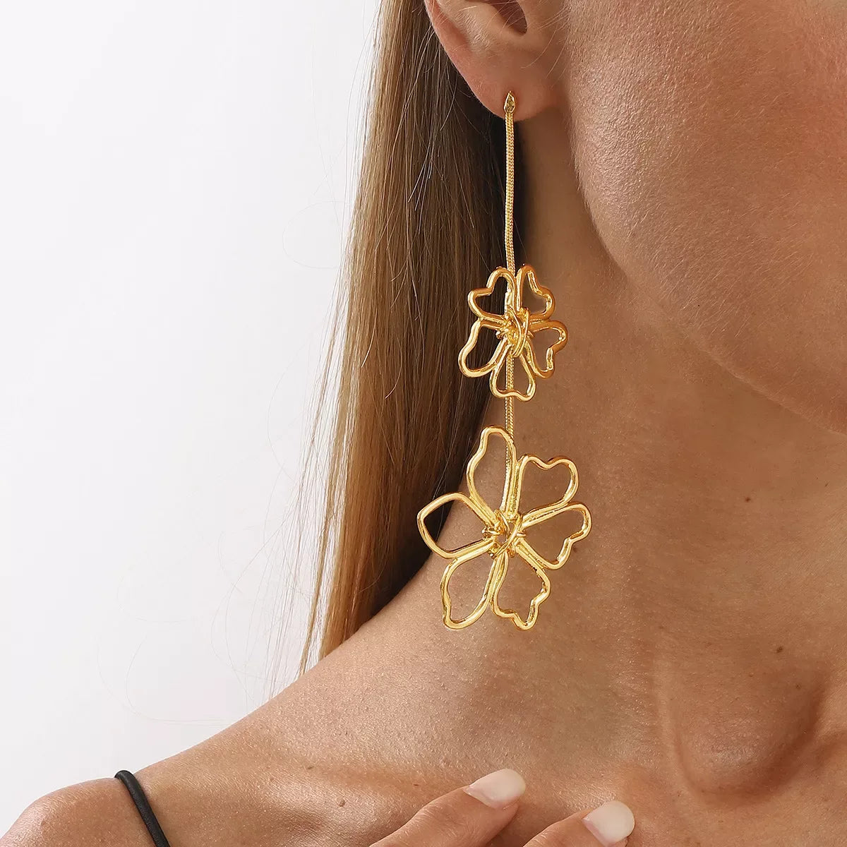 Alloy Flower Dangle Earrings - Trendsi - Flyclothing LLC