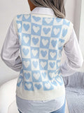 Heart V-Neck Sweater Vest - Trendsi - Flyclothing LLC