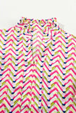 Ruffled Notched Cap Sleeve Blouse - Trendsi - Flyclothing LLC