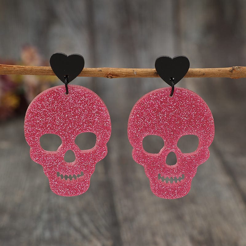 Acrylic Skeleton & Heart Earrings - Trendsi