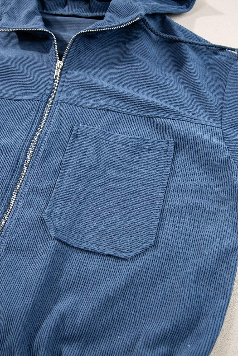 Pocketed Zip Up Long Sleeve Hooded Jacket - Trendsi - Flyclothing LLC