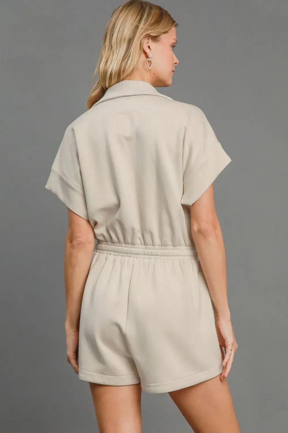 Umgee Full Size Half Sleeve Dolman Sleeved Romper Plus Size - Trendsi - Flyclothing LLC