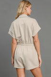 Umgee Full Size Half Sleeve Dolman Sleeved Romper Plus Size - Trendsi
