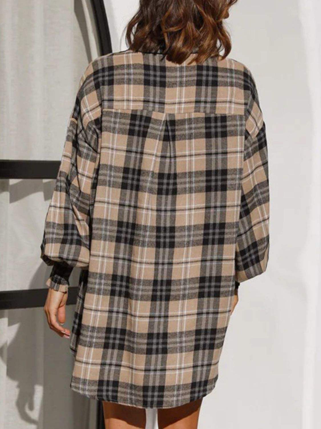 Plaid Button Up Long Sleeve Shirt - Trendsi - Flyclothing LLC