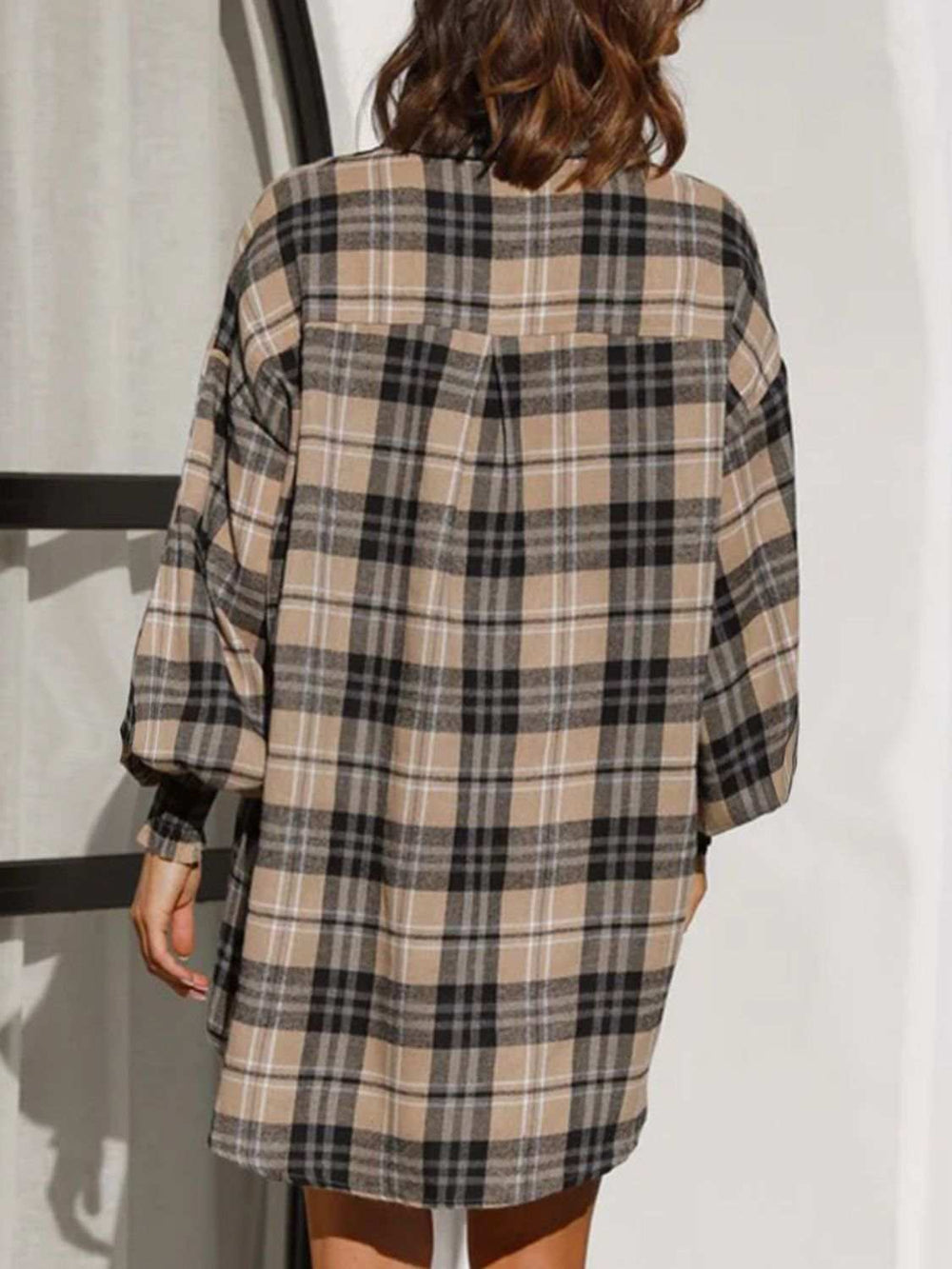 Plaid Button Up Long Sleeve Shirt - Trendsi - Flyclothing LLC