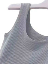 Plus Size Ribbed Knit Scoop Neck Tank Top - Trendsi - Flyclothing LLC