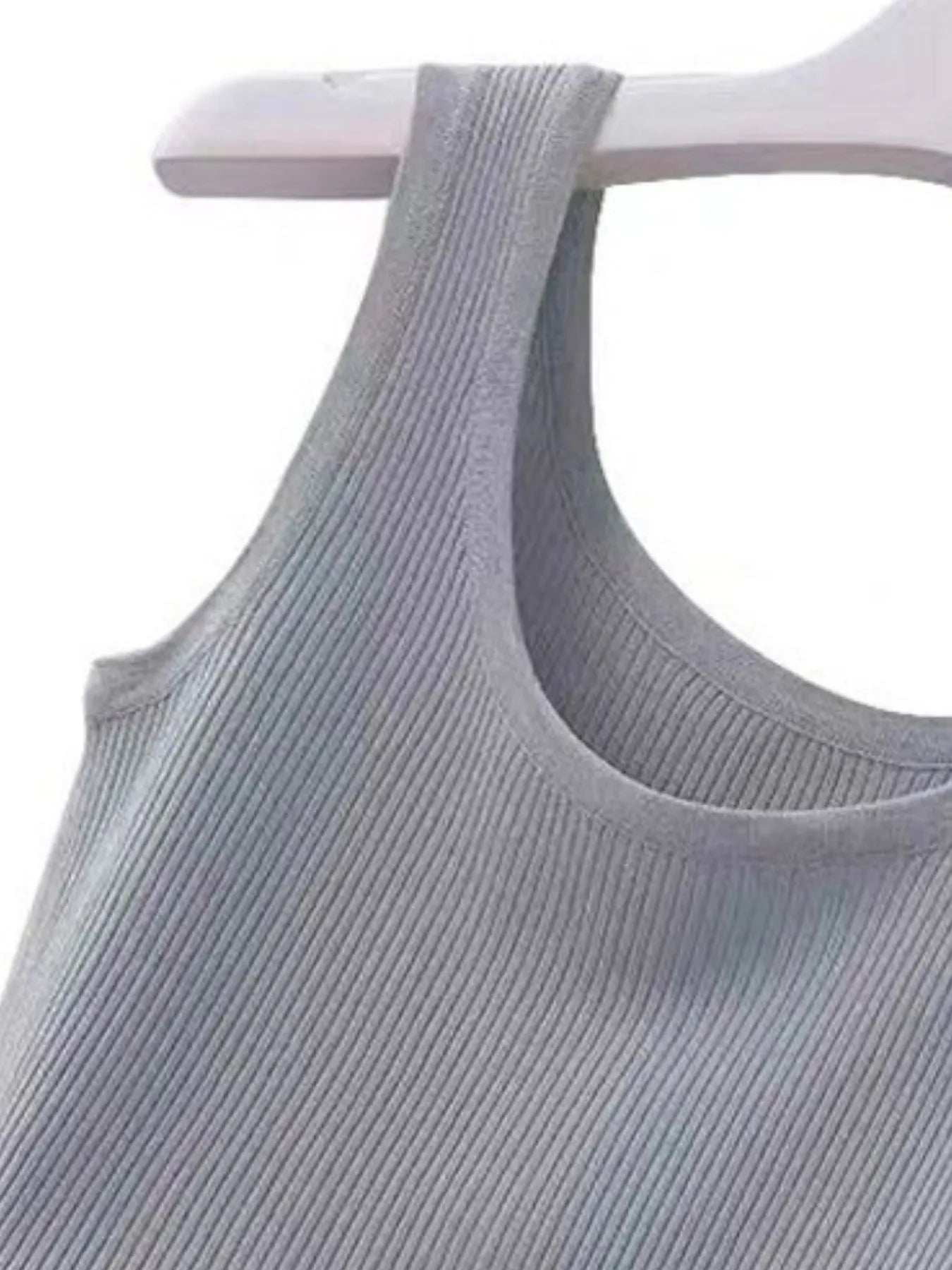 Plus Size Ribbed Knit Scoop Neck Tank Top - Trendsi - Flyclothing LLC