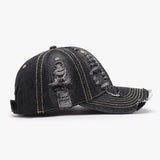 Distressed Adjustable Cotton Baseball Cap - Trendsi