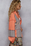 POL Button Down Patchwork Multi-Pattern Jacket - Trendsi