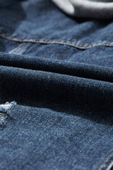 Fake Two-Piece Hooded Zip-Up Denim Jacket - Trendsi - Flyclothing LLC