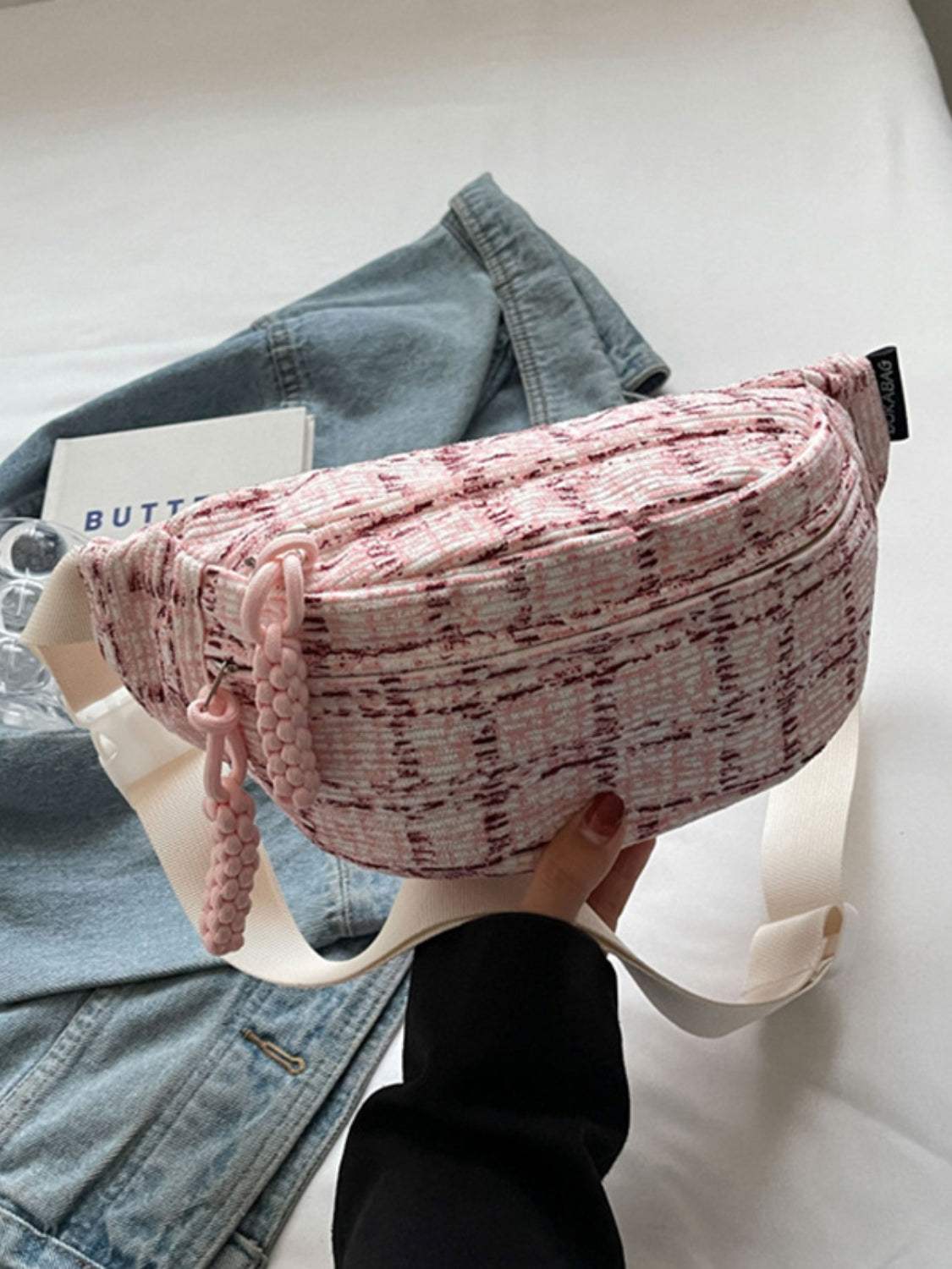 Contrast Plaid Polyester Crossbody Bag - Trendsi - Flyclothing LLC