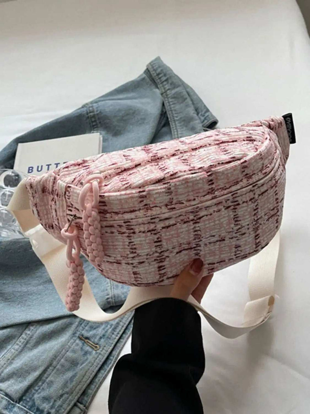 Contrast Plaid Polyester Crossbody Bag - Trendsi - Flyclothing LLC