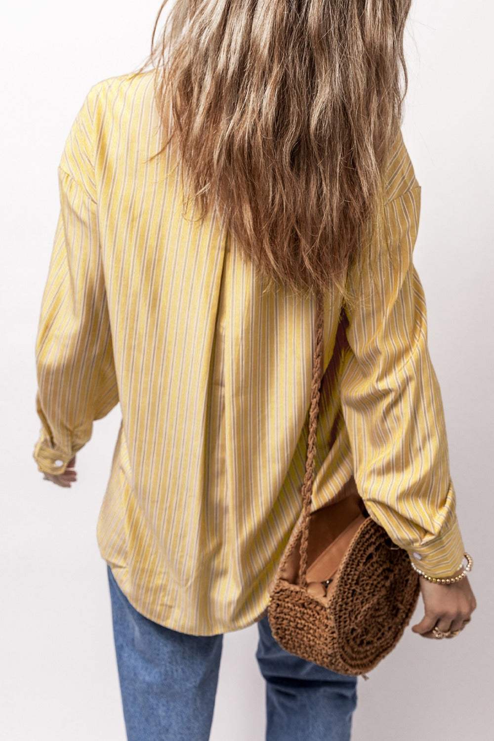 Striped Button Up Long Sleeve Shirt - Trendsi - Flyclothing LLC