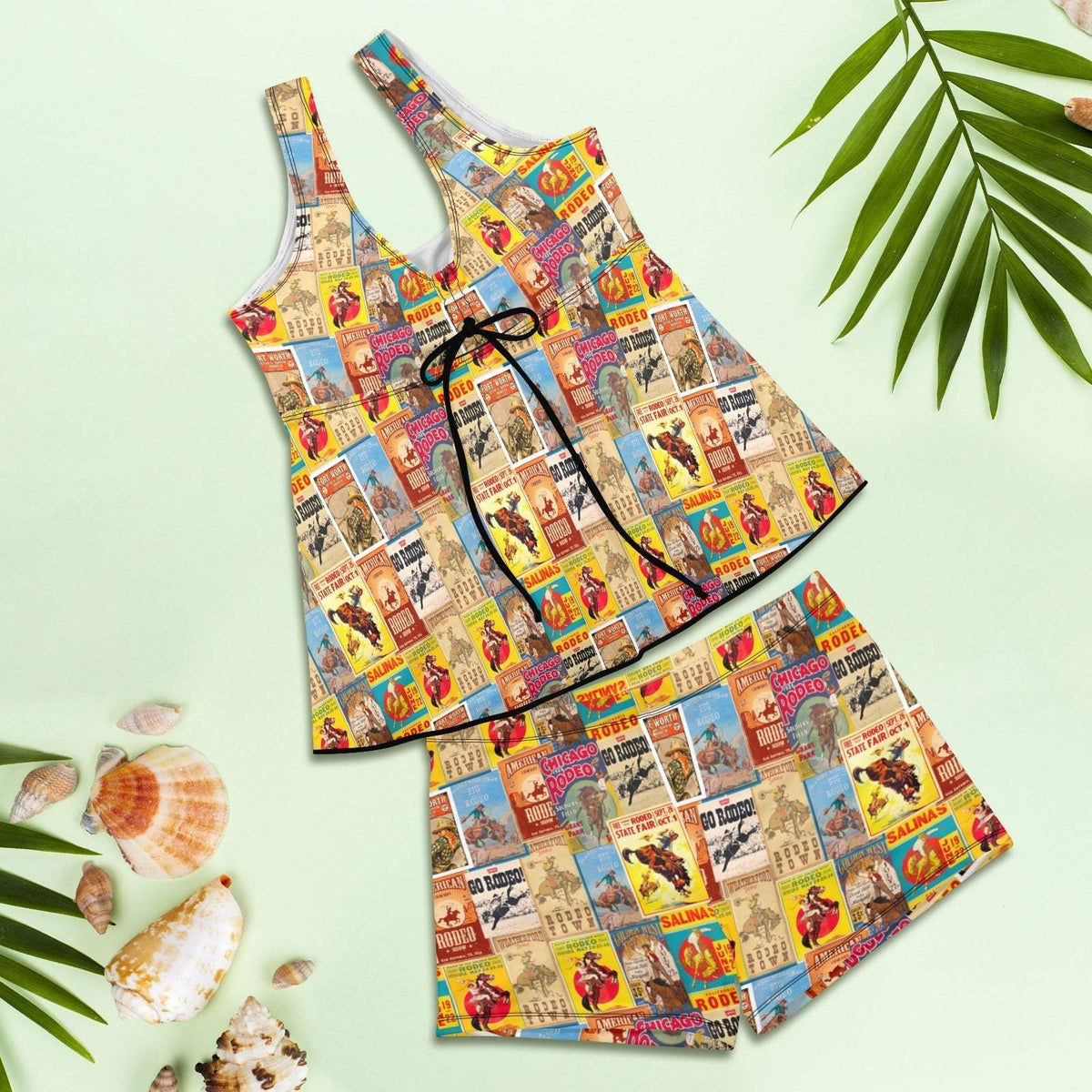 Baha Ranch Vintage Rodeo Poster Tankini Boy Shorts - Baha Ranch Western Wear - Flyclothing LLC