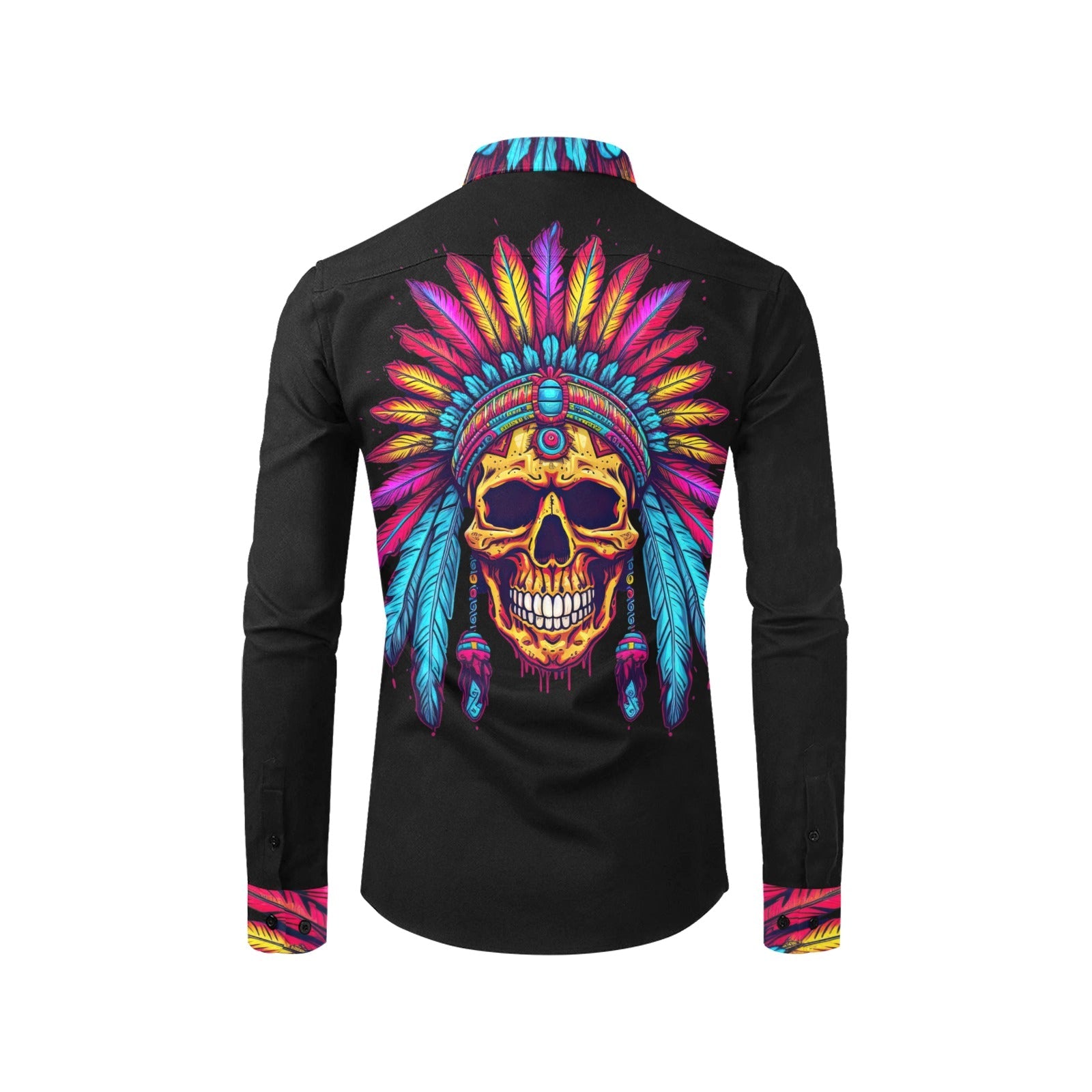 Baha Ranch Indian Skull Unisex Western Button Up Shirt