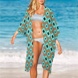 Baha Ranch Turquoise Aztec Duster Kimono Coverup - Baha Ranch Western Wear - Flyclothing LLC