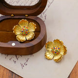 18K Gold-Plated Flower Earrings - Trendsi - Flyclothing LLC