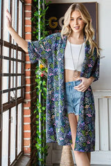 Heimish Full Size Half Sleeve Floral Open Cardigan Plus Size - Trendsi - Flyclothing LLC