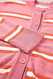 Striped Button Down Long Sleeve Cardigan - Trendsi - Flyclothing LLC