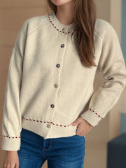 Button Down Long Sleeve Cardigan - Trendsi